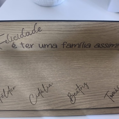 Conjunto de Decoração Família em Pó Cerâmico e MDF Personalizada