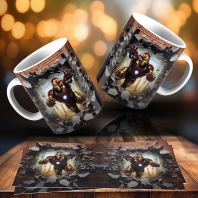 Caneca Heróis e Vilões Imagem 3D