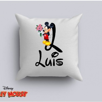 Capa de Almofada Personalizada Alfabeto Disney Inicial Menino