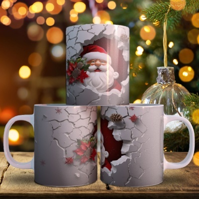 Caneca Pai Natal Imagem 3D