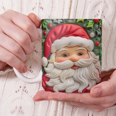Caneca Pai Natal Imagem 3D