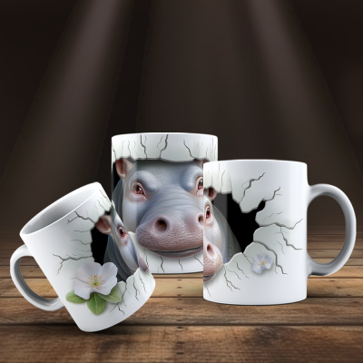 Caneca Animais Fofinhos Imagem 3D