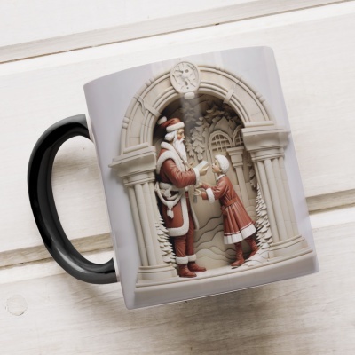 Caneca Natal em Festa Imagem 3D