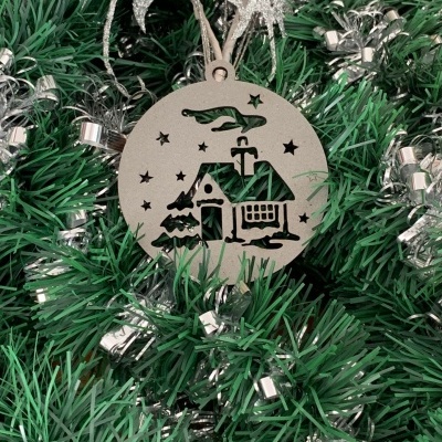 Bolas de Natal Decorativas Igreja e Casinha-2 Modelos
