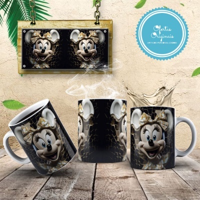 Caneca Mickey e Amigos Imagem  3D
