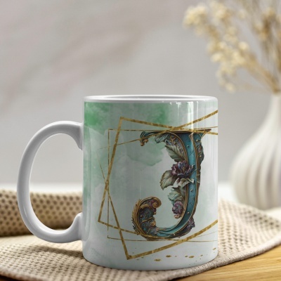 Caneca Alfabeto Arabesco  Dourado