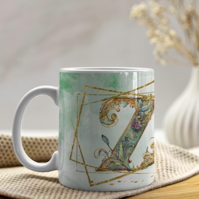 Caneca Alfabeto Arabesco  Dourado