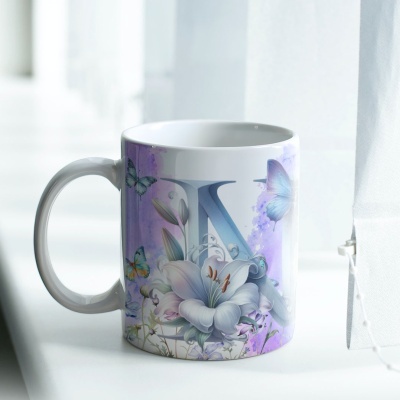 Caneca Alfabeto Borboleta Lilás