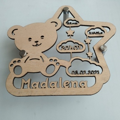 Luz de Presença Estrela com Urso Personalizado Luz de Presença Estrela com Urso Personalizado