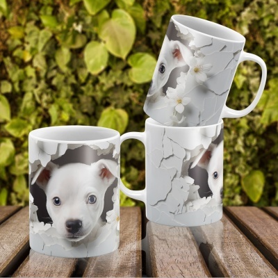 Caneca Cães Imagem  3D