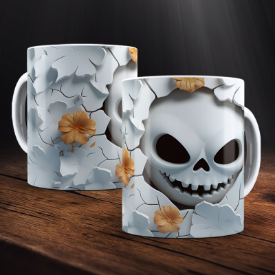 Caneca Halloween Imagem  3D