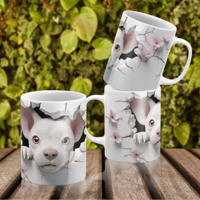 Caneca Cães Imagem  3D