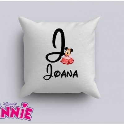 Capa de Almofada Personalizada Alfabeto Disney Inicial Menina