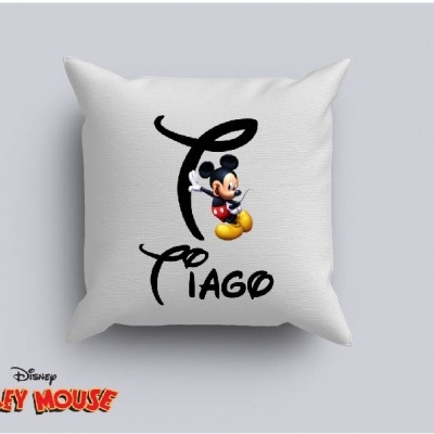 Capa de Almofada Personalizada Alfabeto Disney Inicial Menino