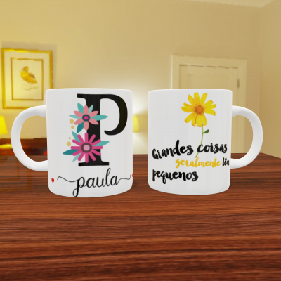 Canecas "Letra Floral"