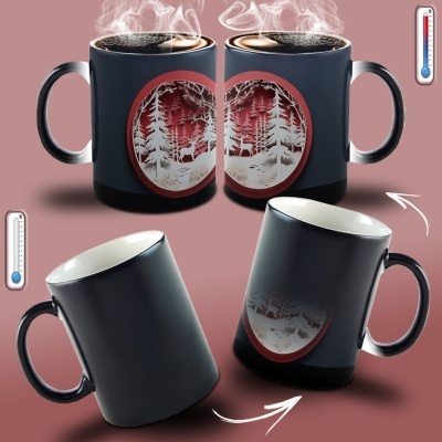 Caneca Natal Vermelho Imagem 3D
