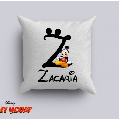 Capa de Almofada Personalizada Alfabeto Disney Inicial Menino