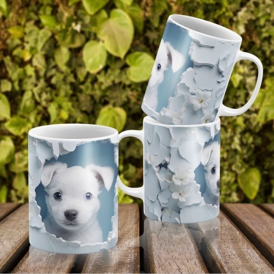 Caneca Cães Imagem  3D