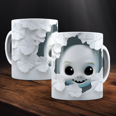 Caneca Halloween Imagem  3D