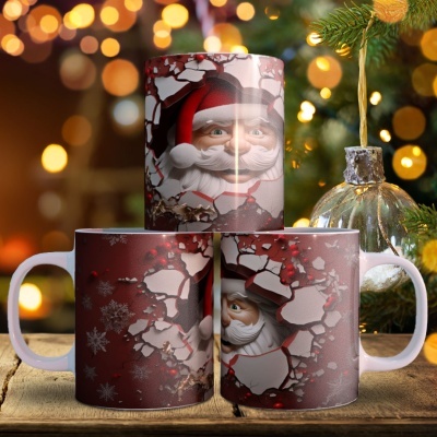 Caneca Pai Natal Imagem 3D