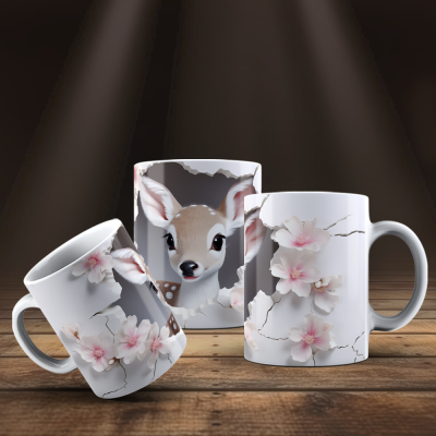 Caneca Animais Fofinhos Imagem 3D