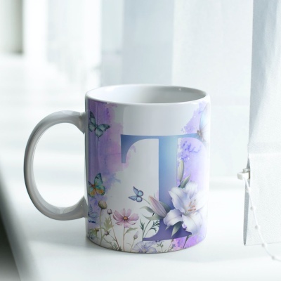 Caneca Alfabeto Borboleta Lilás