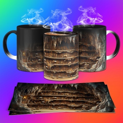 Caneca Biblioteca Imagem 3D
