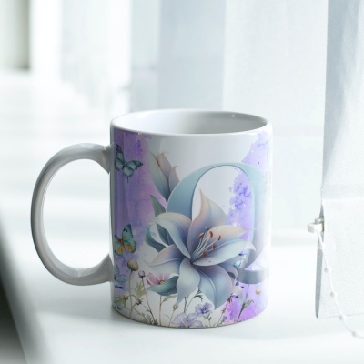 Caneca Alfabeto Borboleta Lilás