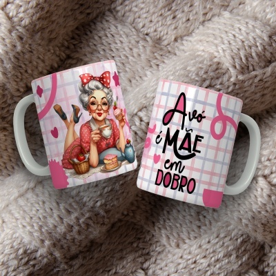 Caneca Avó é Mãe em Dobro