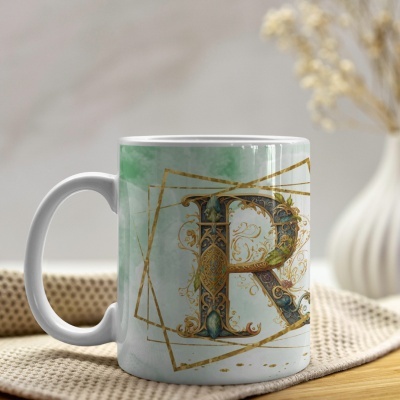 Caneca Alfabeto Arabesco  Dourado