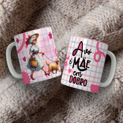 Caneca Avó é Mãe em Dobro