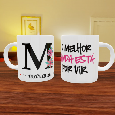 Canecas "Letra Floral"