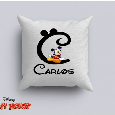 Capa de Almofada Personalizada Alfabeto Disney Inicial Menino