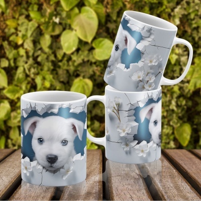 Caneca Cães Imagem  3D