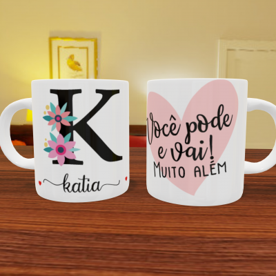 Canecas "Letra Floral"