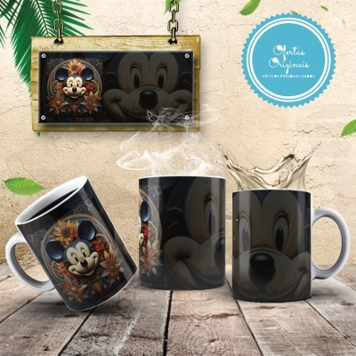 Caneca Mickey e Amigos Imagem  3D