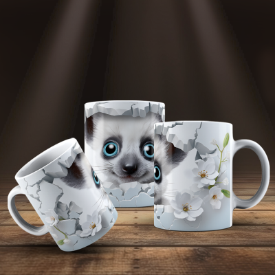 Caneca Animais Fofinhos Imagem 3D