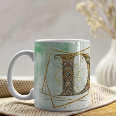 Caneca Alfabeto Arabesco  Dourado