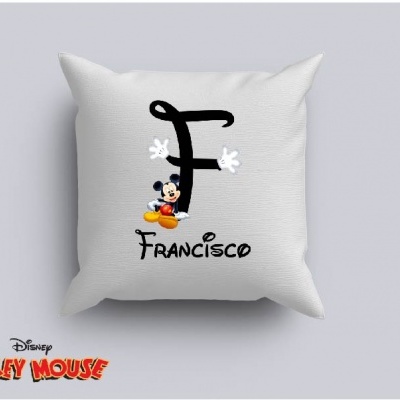 Capa de Almofada Personalizada Alfabeto Disney Inicial Menino