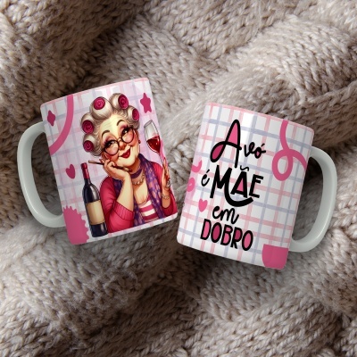 Caneca Avó é Mãe em Dobro