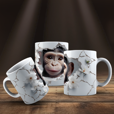 Caneca Animais Fofinhos Imagem 3D