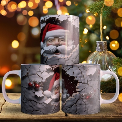Caneca Pai Natal Imagem 3D
