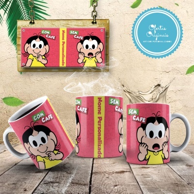 Canecas Turma da Mônica Com Café Sem Café