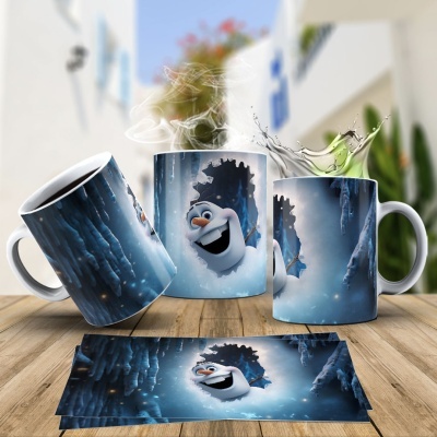 Caneca Natal OLAF Imagem  3D