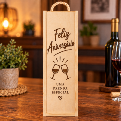 Caixa de Vinho Feliz Aniversário - Uma Prenda Especial