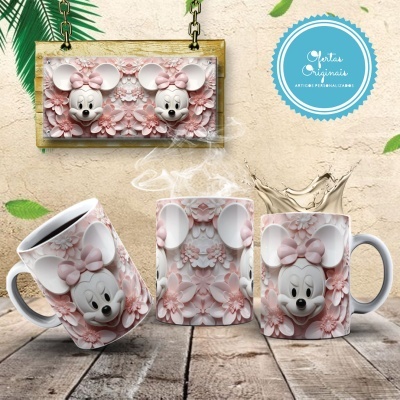 Caneca Mickey e Amigos Imagem  3D