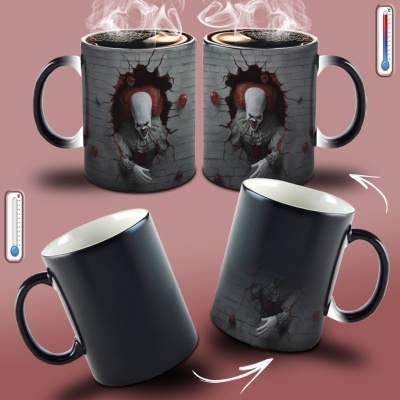 Caneca Terror Imagem  3D - Palhaço Assassino
