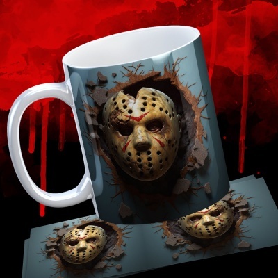 Caneca Terror Imagem  3D - Sexta-feira 13 - Jason
