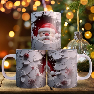 Caneca Pai Natal Imagem 3D