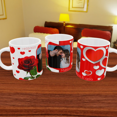Canecas Namorados Texto e Fotos - 12 Temas